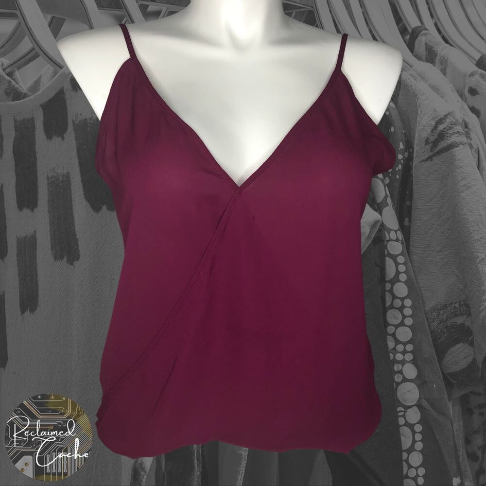 WAYF Maroon High Low Tank Top - Size Large